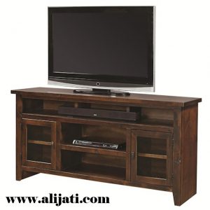 Bufet Tv Kayu jati Motif Standar Cat Coklat Tua