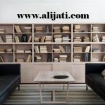 rak buku besar minimalis kayu jati