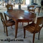 meja makan minimalis sederhana kayu jati clasik