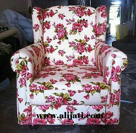 sofa santai cantik jok motif bunga