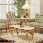 sofa tamu cat gold melamin kayu jati asli