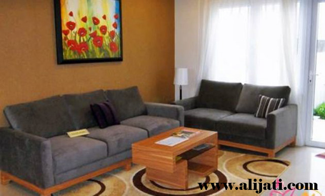 sofa tamu minimalis jati desain modern