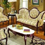 sofa tamu model sederhana kayu jati