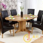 set meja makan 6 kursi bundar minimalis kayu jati